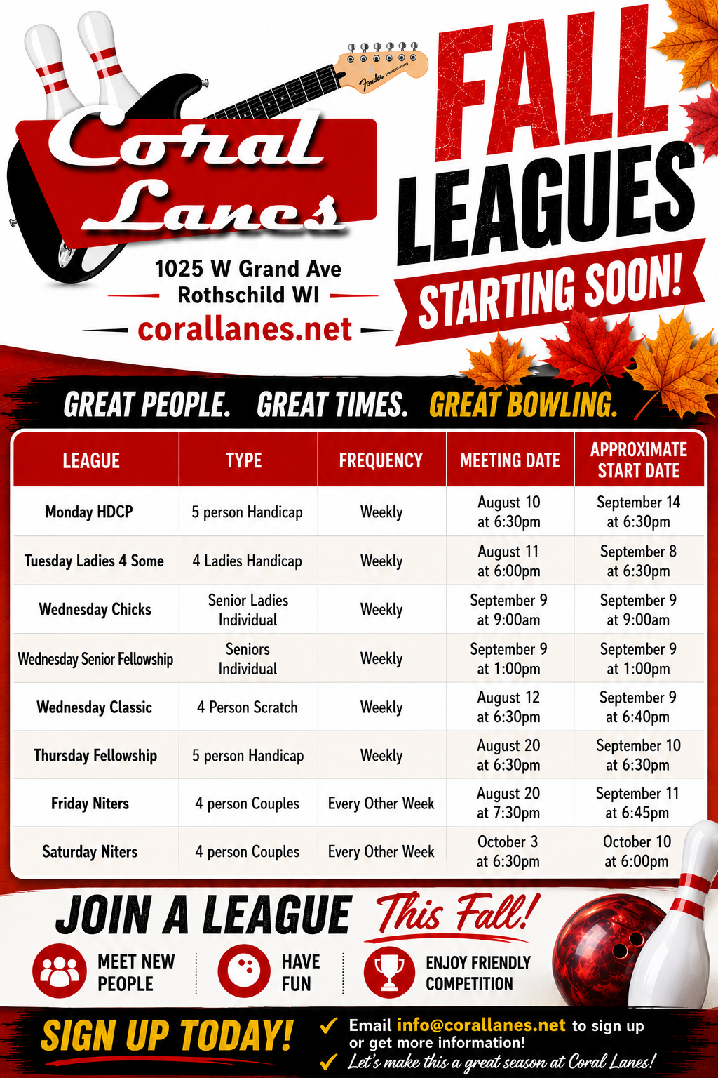 League Info Flyer